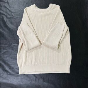 Old Navy Women's Cream Ribbed Sweater